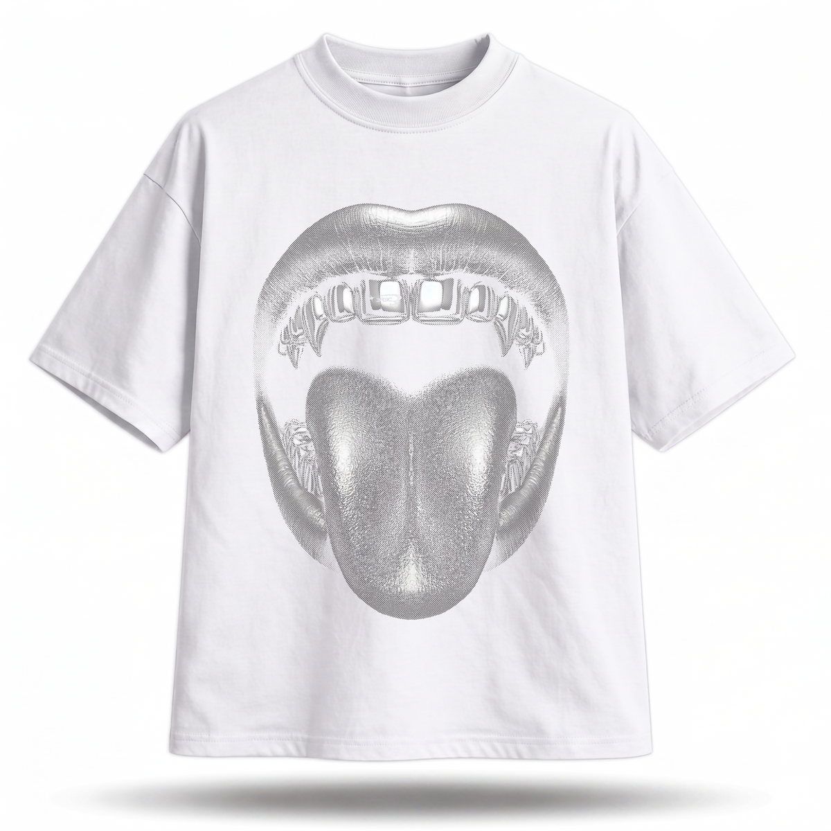 Remera Silver Tongue #2 blanca de Erece Club, vista frontal