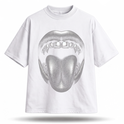 Remera Silver Tongue #2 blanca de Erece Club, vista frontal