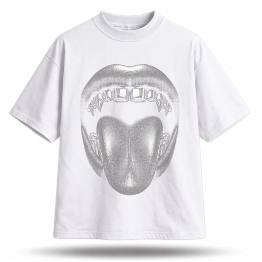 Remera Silver Tongue #2 blanca de Erece Club, vista frontal