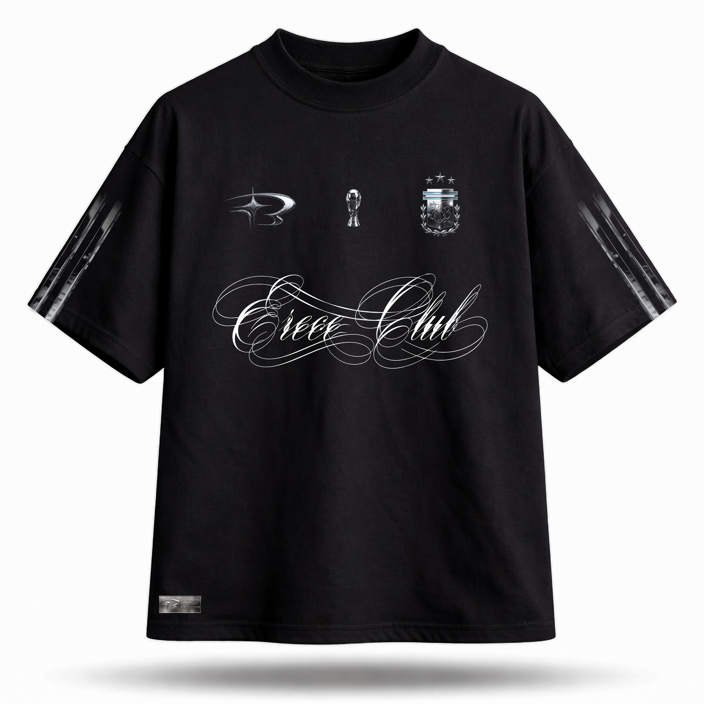 Remera Erece World Cup 26 - vista frontal, corte oversize con diseño inspirado en la escaloneta de la selección
