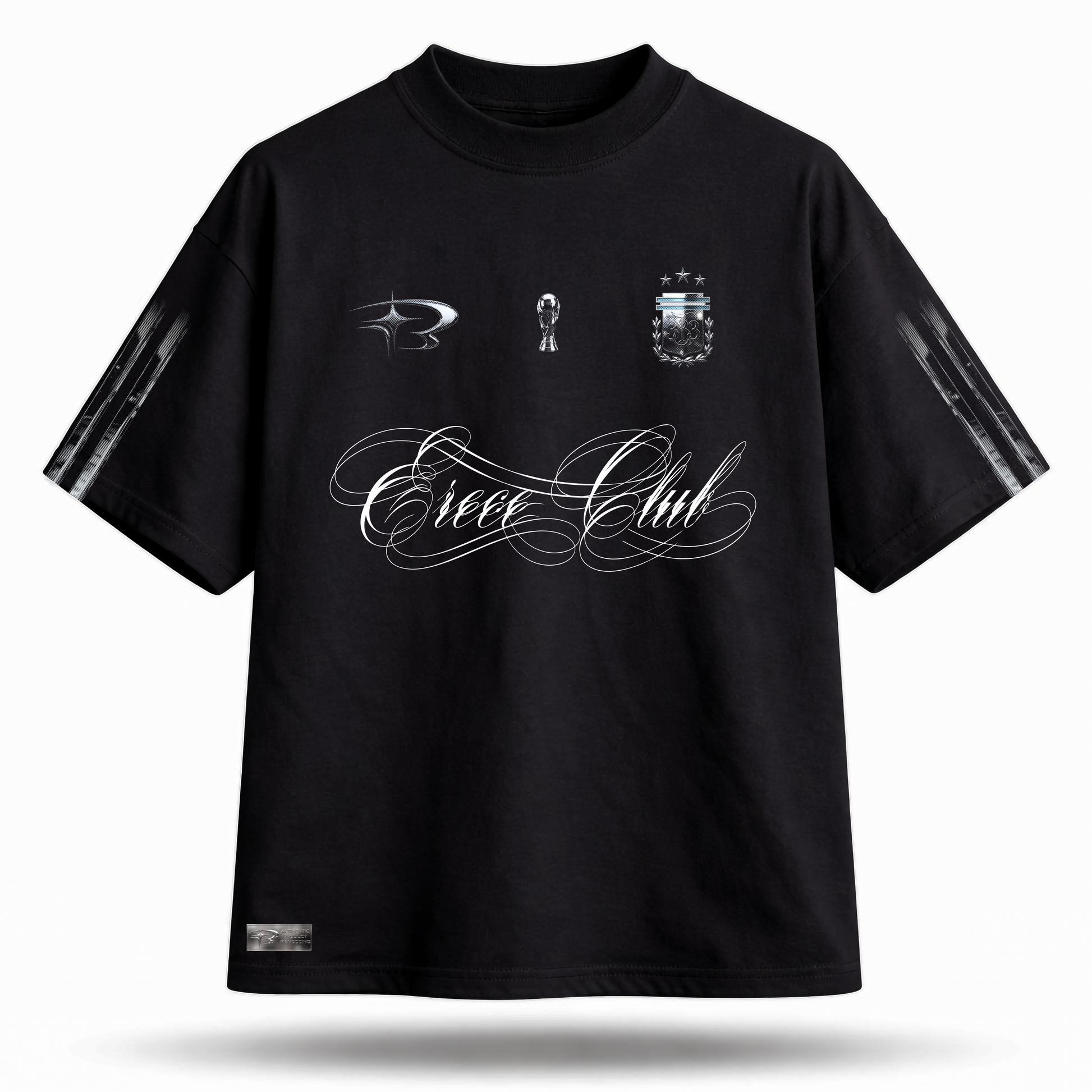 Remera Erece World Cup 26 - vista frontal, corte oversize con diseño inspirado en la escaloneta de la selección