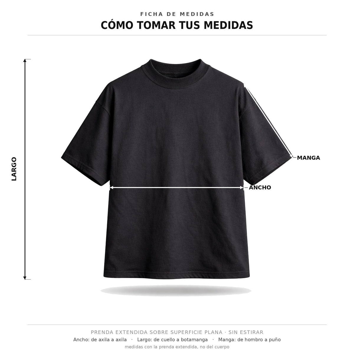Guía de talles Erece Club - cómo tomar medidas de la remera